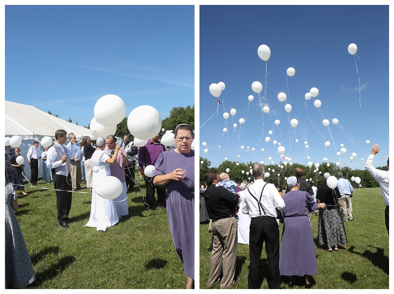 They had a balloon release after the reception-the children loved it. 